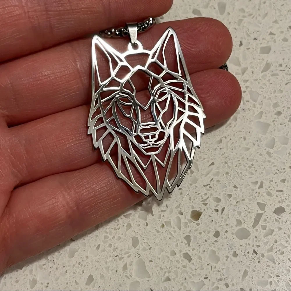 Wolf Pendant Necklace, Stainless Steel‎ Jewelry for Jewelry Gift